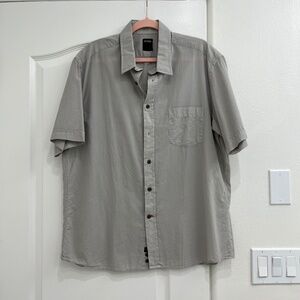 Benson Short Sleeve Button Down Taupe 100% Cotton Mens XL Shirt